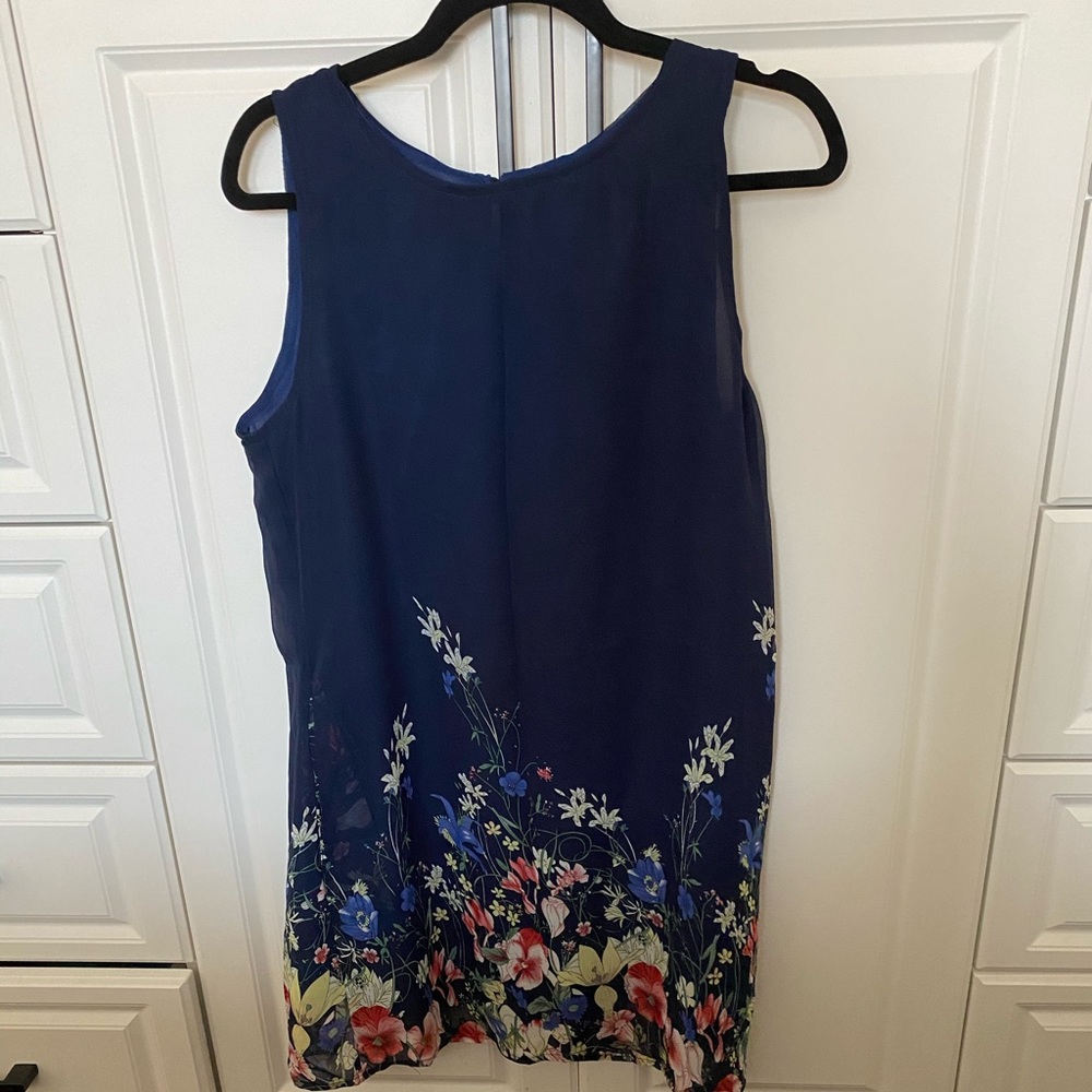 Floral blue a line dress